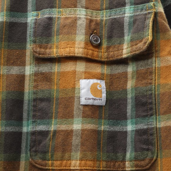 Carhartt Loose Fit Heavyweight Flannel Long-Sleeve Plaid Shirt Men's Size M - Picture 5 of 9